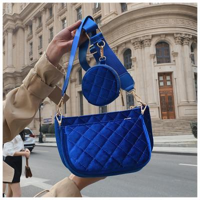 China Fashion 3 pieces set women's handbags ladies purses and bags velvet handbags fashion autumn luxury handbags for sale