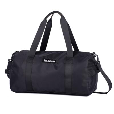 China Customized Luxury High Quality Durable Private Label Cylinder Shaped Zipper Lock Clothes Yoga Duffle Gym Travel Bag With Lock for sale