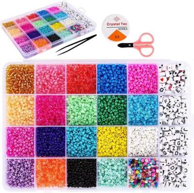 China Maiden Pony Seed Glass Seed Beads Glass Seed Beads Jewelry Making Kit Beads for Bracelets - Craft & Art Glass Pony Seed and Alphabet Letter Bead for DIY Arts KD864 for sale