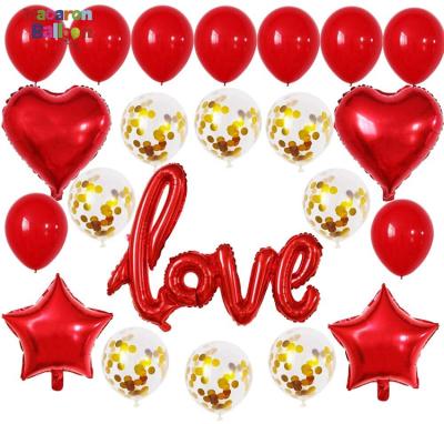 China Eco-Friendly 23Pcs/set I LOU YOU Foil Balloons Red Balloon Set For Valentine's Day Propose Wedding Decorations Party Supplies Y779 for sale