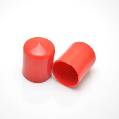 China Red Water Resistant 10pcs 22mm Dia Vinyl End Cap Wire Inner Cable Tube Pipe Cover Protector for sale