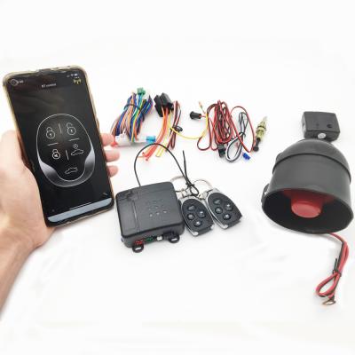 China Smart BT Anti-hijacking Car Mobile Alarm APP One Way Phone Remote Car Alarm System With 18 Months Warranty for sale