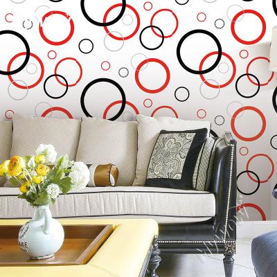 China Modern Modern 3D Wallpaper Circle Bedroom PVC Wallpaper Living Room TV Background Wall Wallpaper for sale