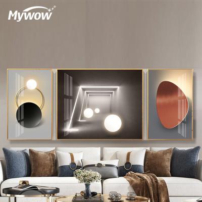 China Crystal Porcelain Painting Abstract Line Modern Decorative Hanging Painting For Bedroom Dining Room for sale