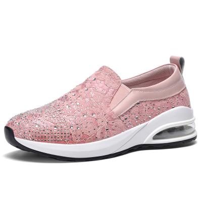 China 2021 Fashion Trend New Style Sneakers Women Luxury Sneakers Pink Color Slip On Casual Sneakers for sale