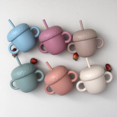 China Stocked 2021 Hot Selling Food Grade Silicone Baby Cup Baby Silicone Pastel Cups for sale