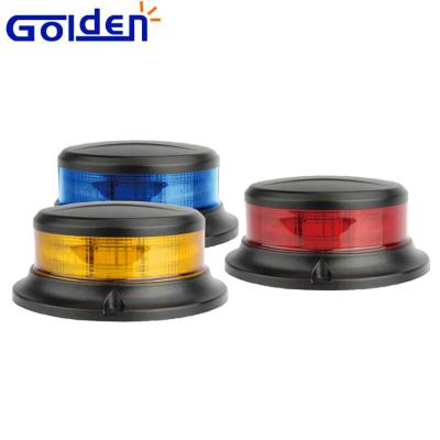 China Low Profile Aluminum PC Base And Lens Warning Magnetic Red Rotation Led Beacon Light for sale