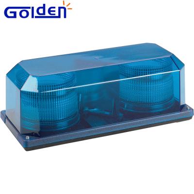 China Permanent Screw Aluminum Base And PC Lens Blue Led Rotating Strobe Mini Lightbar for sale