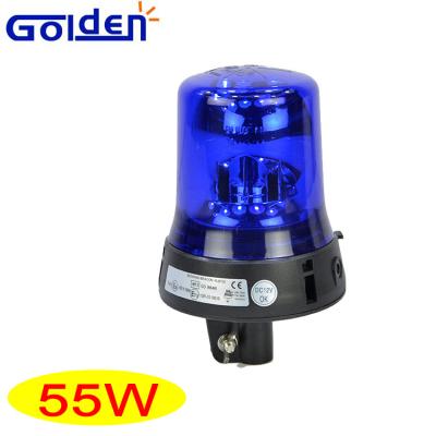 China PC aluminum base and lens 55W blue color led baecon strobe warning light with pole mount for sale