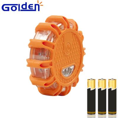 China Waterproof Battery Magnet Safety Amber Yellow Light PC Aluminum Base And Lens 12+3Pcs AAA Led Road Flares for sale