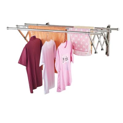 China New Classic/Postmodern Bathroom Clothes Racks Single Metal Drying Racks Stainless Steel Rack 3 Poles Stainless Steel Drying Space for sale