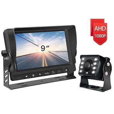 China 9 Inch AHD Quad Split Screen 4 Channel/4CH Video DVR Monitor Rear View Camera System For Truck Bus SN-918HD-N for sale