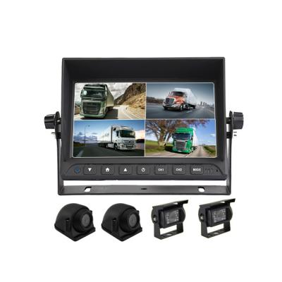 China Quad Reversing 7 Inch Monitor System With Quad Screen And Rear View Camera for sale