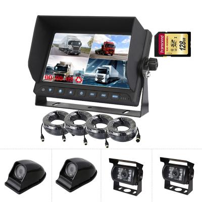 China Quad 7 Inch LCD Recording Monitor Bus CCTV Camera System / Reverse Rearview Monitor for sale