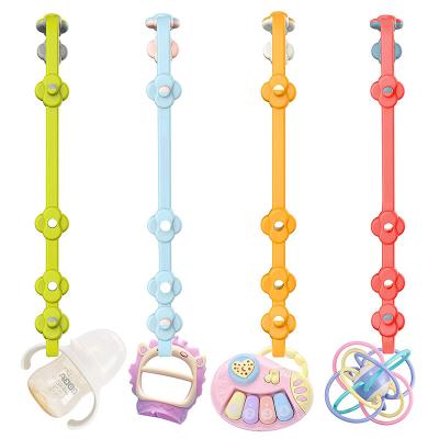 China BPA Free Safety Professional Baby Toy Secure Straps Baby Leather Toddler Bottle Chain Clips Toy Harness Straps Silicone Pacifier for sale