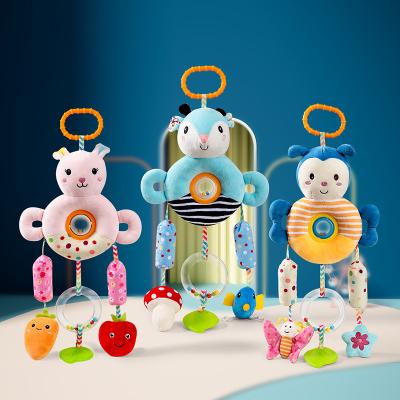 China Toy Factory Soft Infant Rattle Teether Toy Infant Product Cute Animal PP Cotton Baby Rattle Hanging Toy for sale