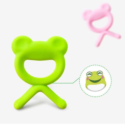 China High Quality Teether Toy Frog Shape Silicone Baby Teether BPA Food Grade Silicone Teether Soft Baby Soother Frogn Free for sale