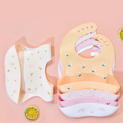 China Factory price plain or custom printed colorful baby bib set custom high quality waterproof silicone baby bibs for sale