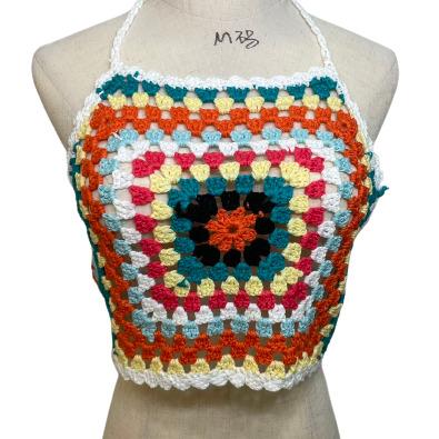 China Summer Breathable Beach Wear With Sling Handwoven Sexy Rainbow Swimsuit For Woman Handmade Crochet Bikinis for sale