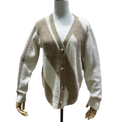 China Anti-wrinkle women long cardigan with button OEM ODM loose casual custom knitwear custom sweater for ladies for sale