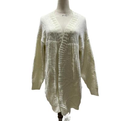 China Anti-wrinkle women cardigan long sleeve crochet knit OEM ODM loose casual sweater for ladies for sale