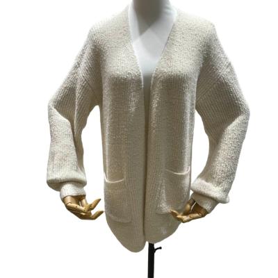 China Anti-Wrinkle Women's Fuzzy Cardigan Sweater Pocket Long Knit Tracksuit For Women for sale