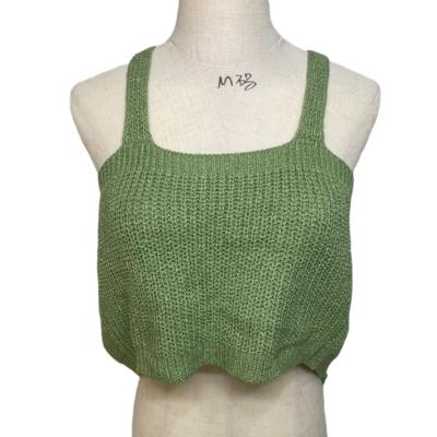 China Anti-Wrinkle Collar Solid Color Summer Vacation Vest Square Casual Mini Tank Top Knot OEM ODM ODM for sale