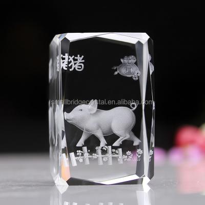 China China Wholesale Under Surface 3d Laser Engraved Crystal Paperweight for sale