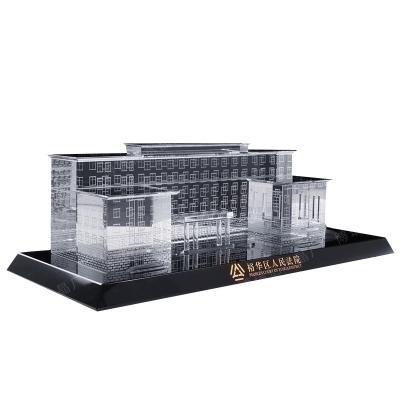 China Europe Custom Design Crystal Building Model With Black Base for sale