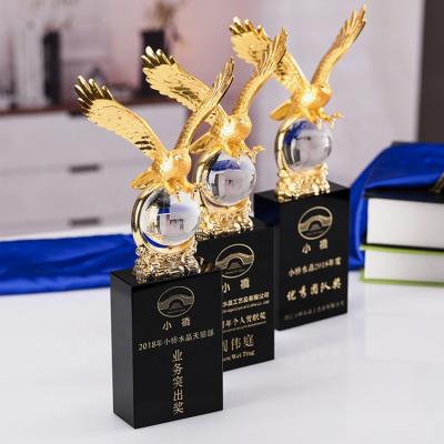 China China K9 Metal Eagle Sublimation Trophy Cup Crystal Trophy Award For Decoration for sale