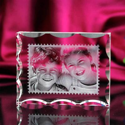 China China 2021 new design customs fashion 2d laser engraved glass crystal photoframe for sale