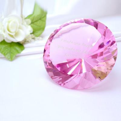 China China Wholesale Pink Crystal Glass Diamond Paper City Office Decoration for sale