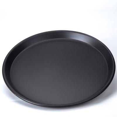 China Disposable OEM 10 inches shallow pizza baking pans non stick carbon steel pizza tray pan for sale