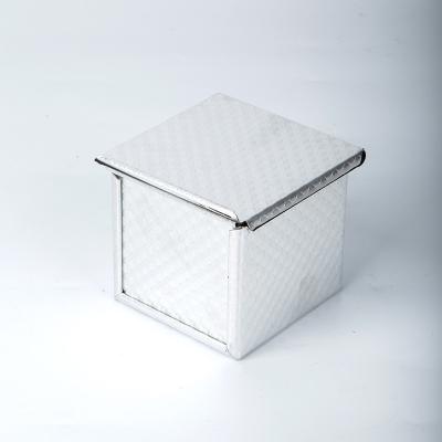 China Disposable OEM Aluminium Non Stick Square Corrugated loaf pan cube Loaf Pan Toast Bread Baking Tin Mold with Lid Cover for sale