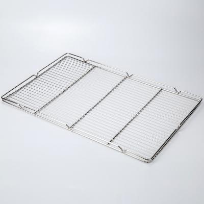 China Disposable 304 Stainless Steel Wire Mesh Oven Tray Cooling Rack Grid Net Baking Tray Cookies Bread Drying Stand Tools for sale