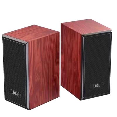 China EZCast Laptop Computer Wholesale Desktop USB Stereo Effect Portable Audio Sound Wooden Speaker Excellent for sale