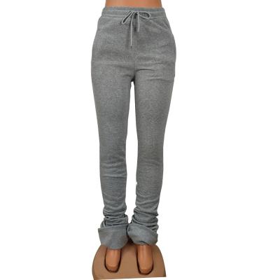 China Winter Solid Color Breathable Wholesale Sweatpants Stacking High Waist Stacking Jogging Pants for sale