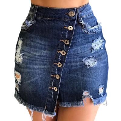 China Hot New Women's High-waisted Button Bag Hip Bust Jeans Ladies Breathable Short Skinny Denim Jeans for sale