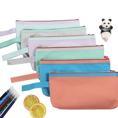 China Schools & Offices Pen Wholesale Zipper Pouch Bag Small Oxford Cloth Pencil Bag Case Makeup Custom for sale