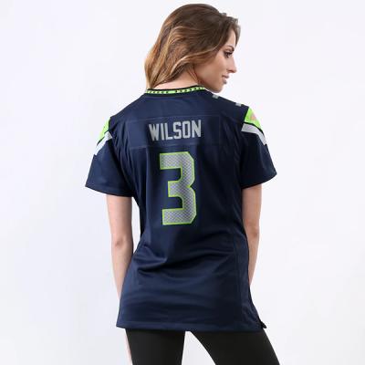 China Wholesale Women's American Football Jersey Top 3 Wilson Football High Quality Jersey Antibacterial for sale