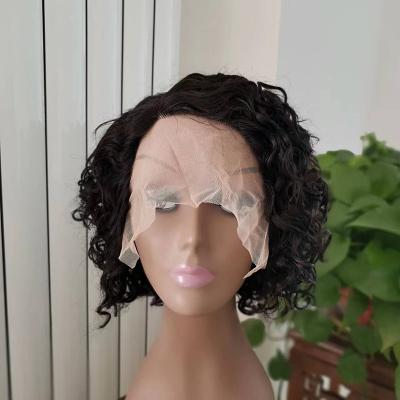 China Pixie Curly YL Pixie Cut Wigs Natural Black Curly For Women Color Hair Short Lace Frontal Wigs Pre Plucked Brazilian Curly T Piece Wigs for sale