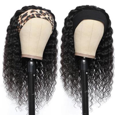 China Deep Wave Deep Wave Headband Raw Curly Lace Wig, Headband Hd Virgin Wig Frontal Hair, Brazilian Headband Wig Deepwave Frontal Hair for sale