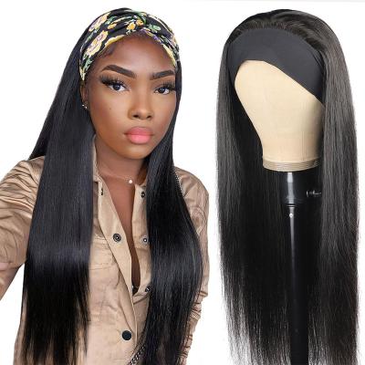 China Wholesale Virgin Brazilian Straight Headband Wigs Silky Straight Wave For Women Color Remy Human Hair Headband Wigs Raw for sale