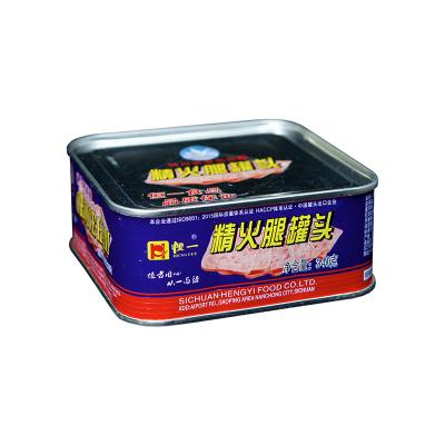 China Factory Canned Wholesale Square Cans 340g Canned Fine Ham And Pork for sale