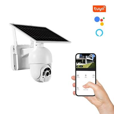 China NIGHT VISION smart wifi ptz camera 4g outdoor solar powered security camera 5mp tracking ip camera with solar panel for sale