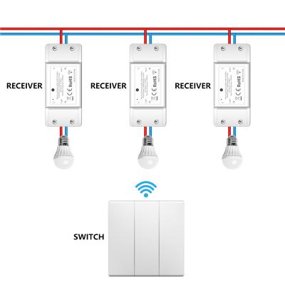 China Wireless Lamp Switch IP67 Tuya Waterproof Wireless Smart Wifi Remote Control 240v Self Powered No Battery Kinetic 3 Gang Wall Light Switch For Home for sale