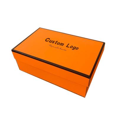 China Full Biodegradable Telescope Kraft Paper Shoe Box For Storing Customization Logo Packaging Premium Planes Cardboard Mens And Womens Sneakers for sale