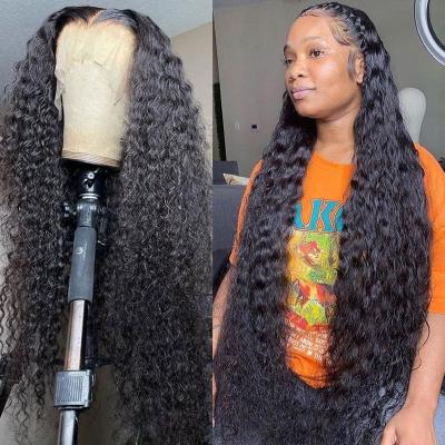 China Kinky Curly Kinky Curly Cuticle Aligned Virgin Hair Natural Lace Wig Bleached Transparent Swiss Lace Front Closure Wig Knots HD Full for sale