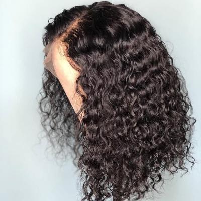 China Transparent Deep Wave Lace Front Human Hair HD Brazilian Wave Bob Wigs Short Bob Hair Lace Wig Deep Closure Wig For Black Women Long for sale