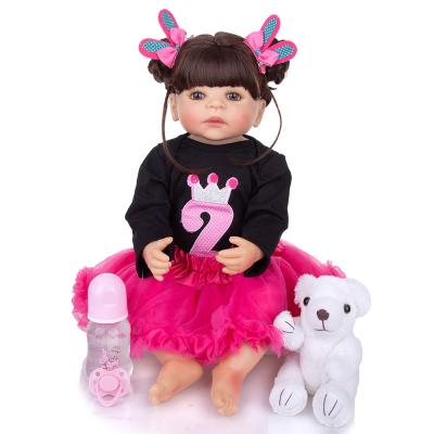 China KEIUMI Cartoon Toy 22 Inch Bebe Reborn Doll Reborn Kits Full Silicone Bonecas Lifelike For Kids Birthday Gift for sale